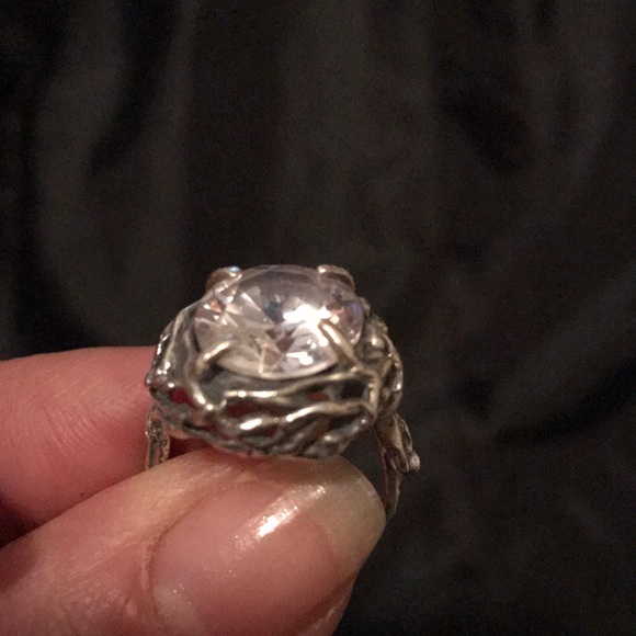 Sterling silver clear cubic zirconia ring - Picture 3 of 4